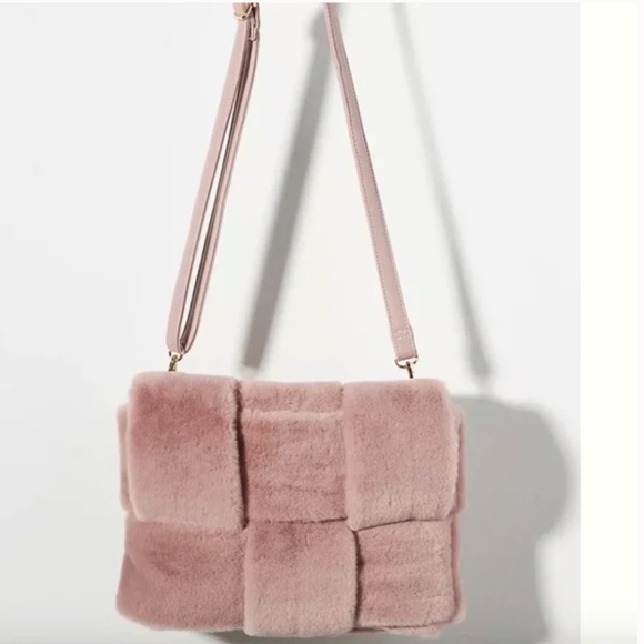 Anthropologie Handbags - FL Faux Fur Woven Boho Peasant Hipster Hippie Art Chic Party Romantic Bag Purse